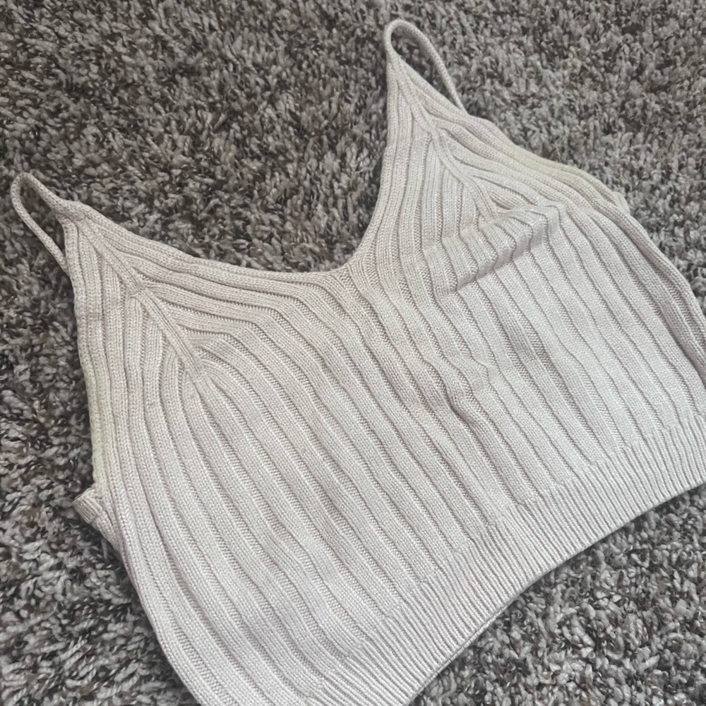 Shein Ribbed Crop Knit Top - Picture 6 of 7